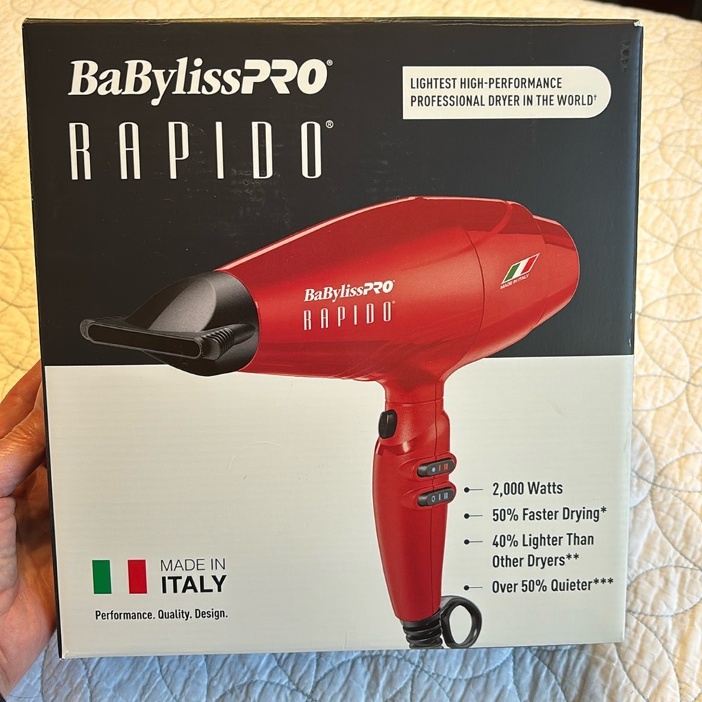 NEW. Babyliss Pro Rapido blow dryer